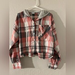 Cute crop L size thin flannel
